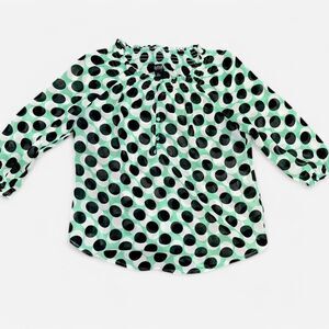 LBlack and Mint Green Polka Dot Blouse